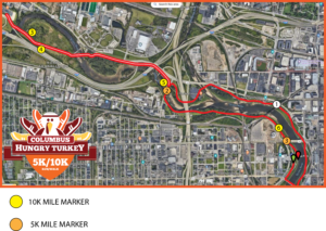 Columbus Hungry Turkey 10K & 5K Course Map